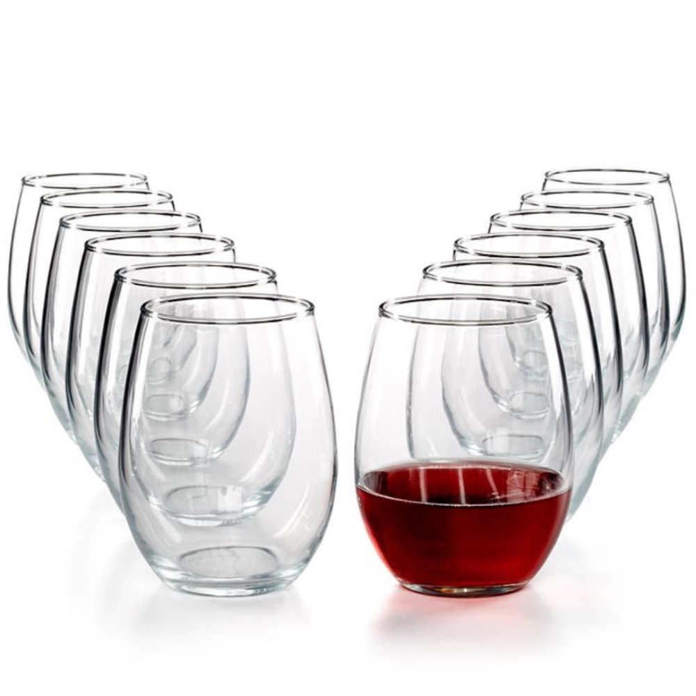 NIB The Cellar 12-Piece Stemless Wine Glass Set